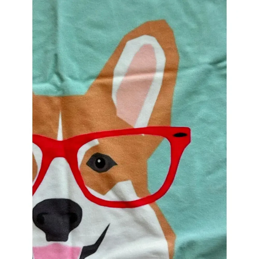 Corgi Dog Decorative Throw Pillow Cover Red Glasses 18x18 Zipper Cushion Cover